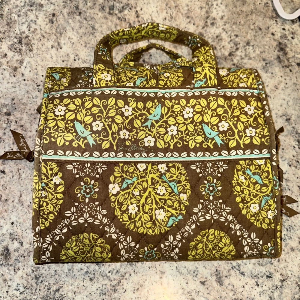 Vera Bradley Sittin In A Tree Hanging Cosmetic Makeup organizer foldable Storage - Picture 2 of 13